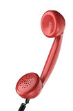 rocznika-czerwony-telefon-handset-na-białym-tle-47490084